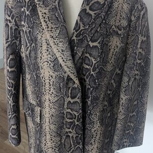Elegant Snake Print Blazer